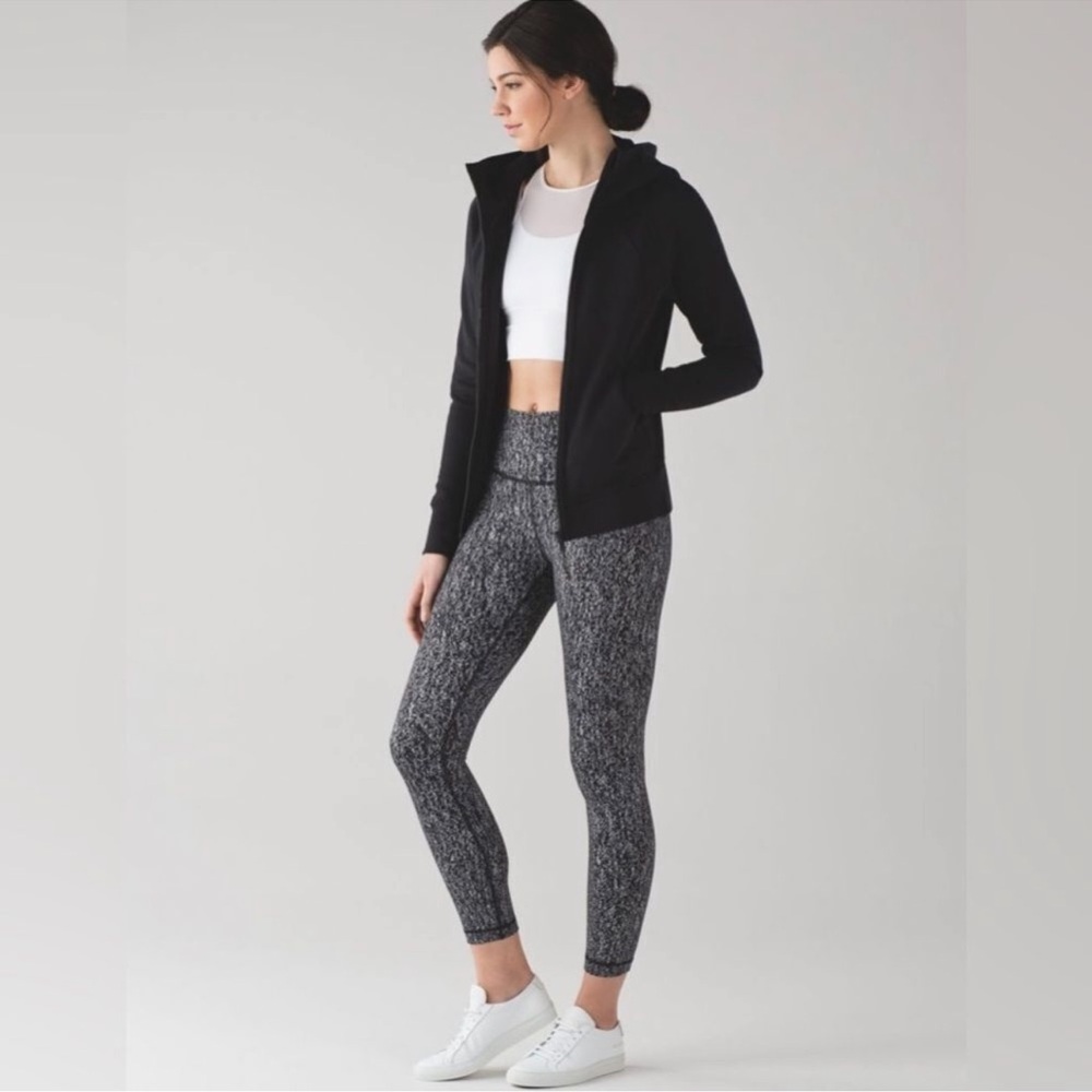 Lululemon High Times Pant Luon Jacquard Black White Size 4